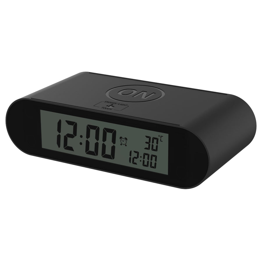 Pearl Time Langley LCD Turn Over Alarm Clock Black 15cm E8078BLK 1