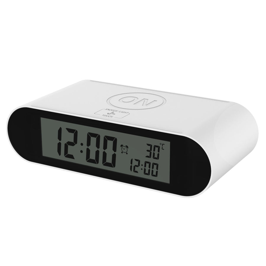 Pearl Time Langley LCD Turn Over Alarm Clock White 15cm E8078WHT 1