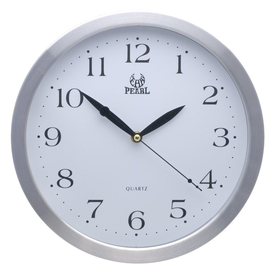Pearl Time Metal Rim Arabic Wall Clock Silver 31cm PW046