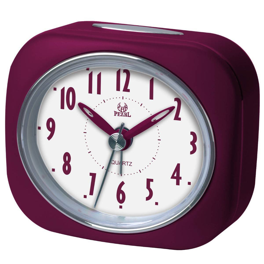 Pearl Time Zia Table Alarm Clock Burgundy 9cm PT220 BUR 1