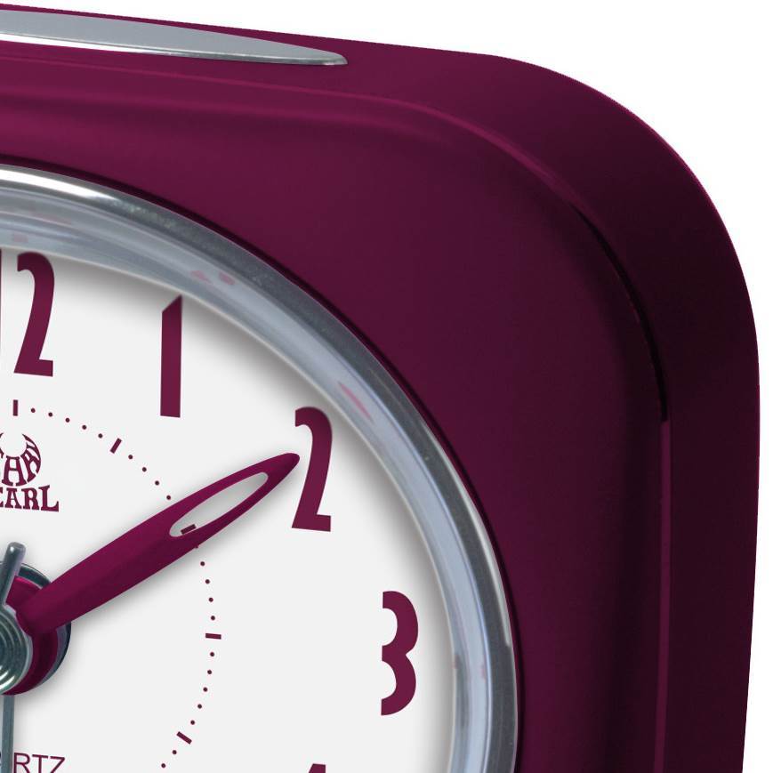 Pearl Time Zia Table Alarm Clock Burgundy 9cm PT220 BUR 2