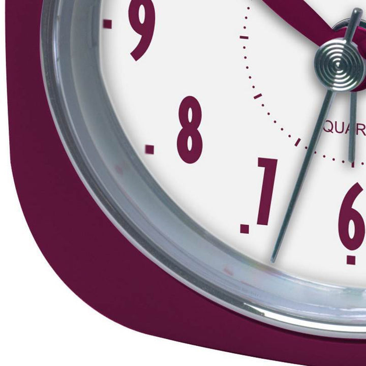 Pearl Time Zia Table Alarm Clock Burgundy 9cm PT220 BUR 3