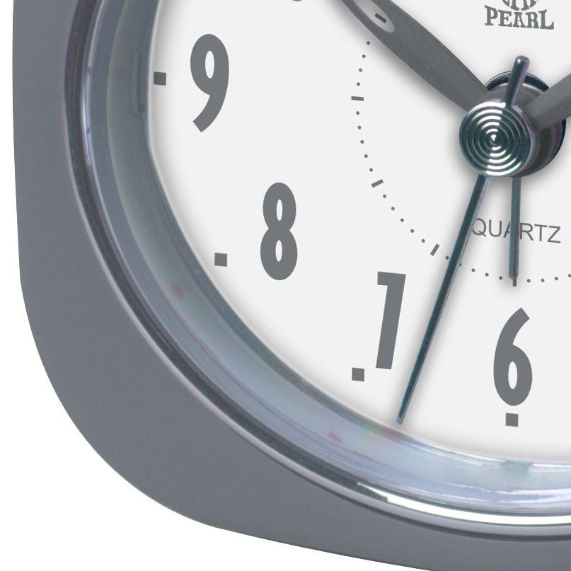 Pearl Time Zia Table Alarm Clock Grey 9cm PT220 GRY 3