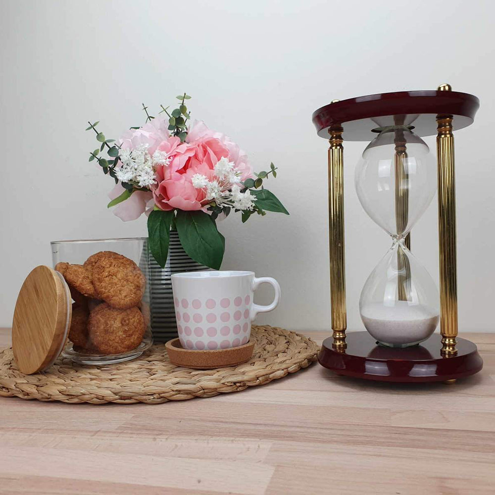 Saishwari Harrison Brass and Timber 30 Minute Sand Hourglass 24cm SAI-020B 5