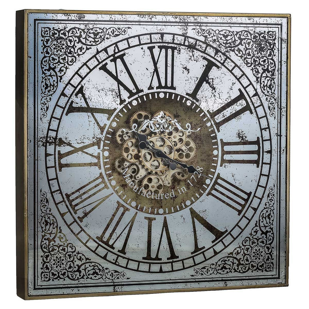 Sawyer Moving Cogs Mirror Metal Wall Clock 82cm Angle 38536