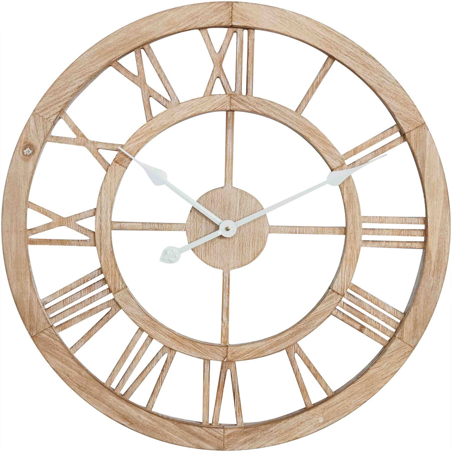 Scandi Double Wooden Frame Floating Roman Wall Clock 60cm 11751XTP 1
