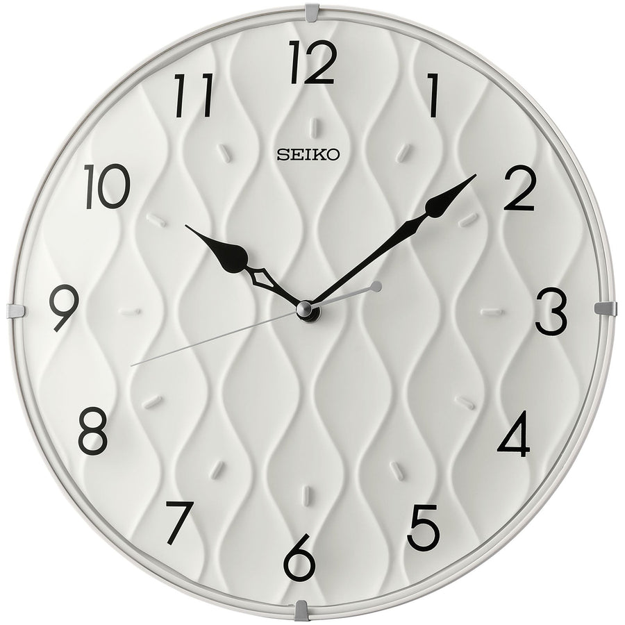 Seiko Anna Wave Pattern Wall Clock Matte White 31cm QXA794-W 1