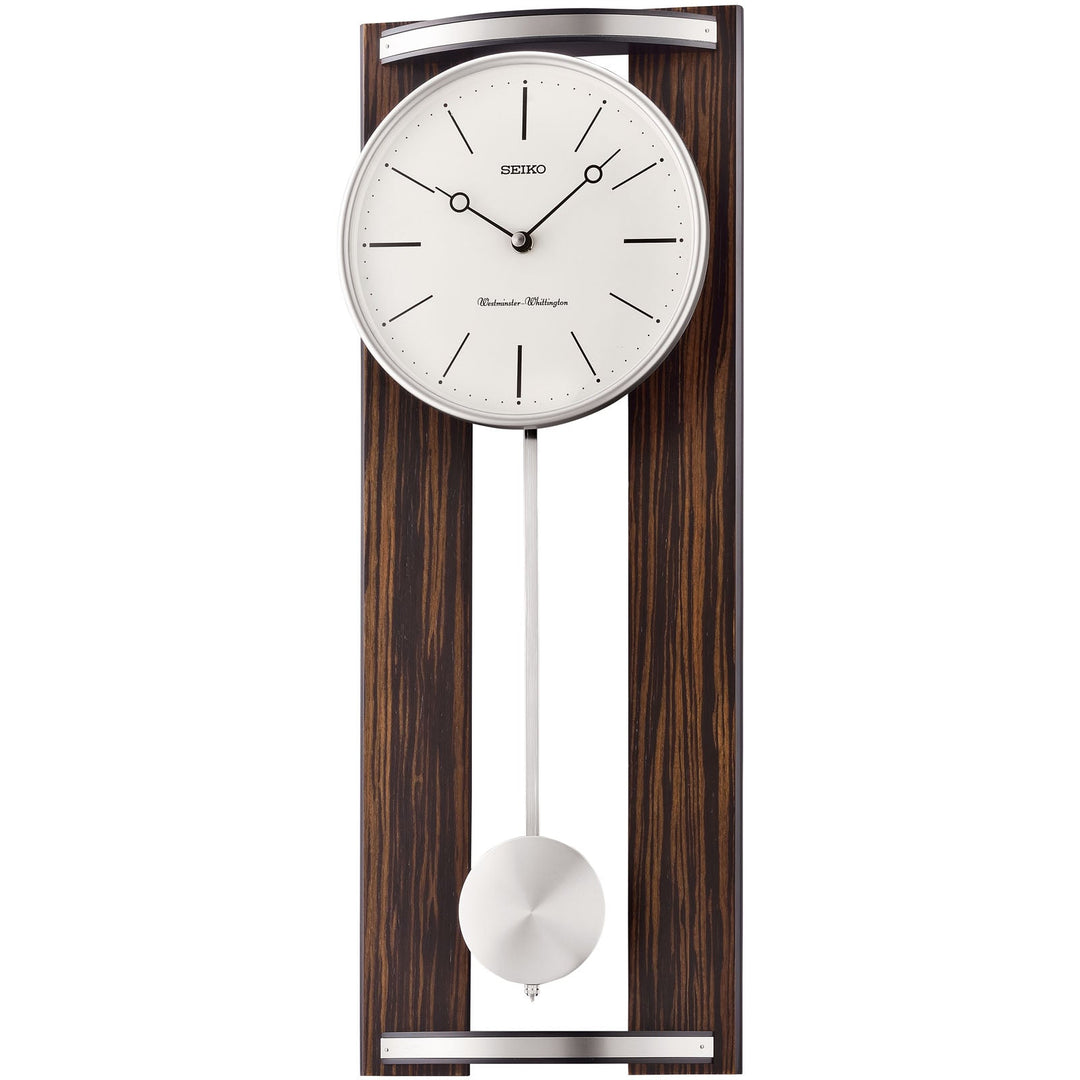 Seiko Brooklyn Wooden Dual Chime Pendulum Wall Clock 60cm QXH078-B 1
