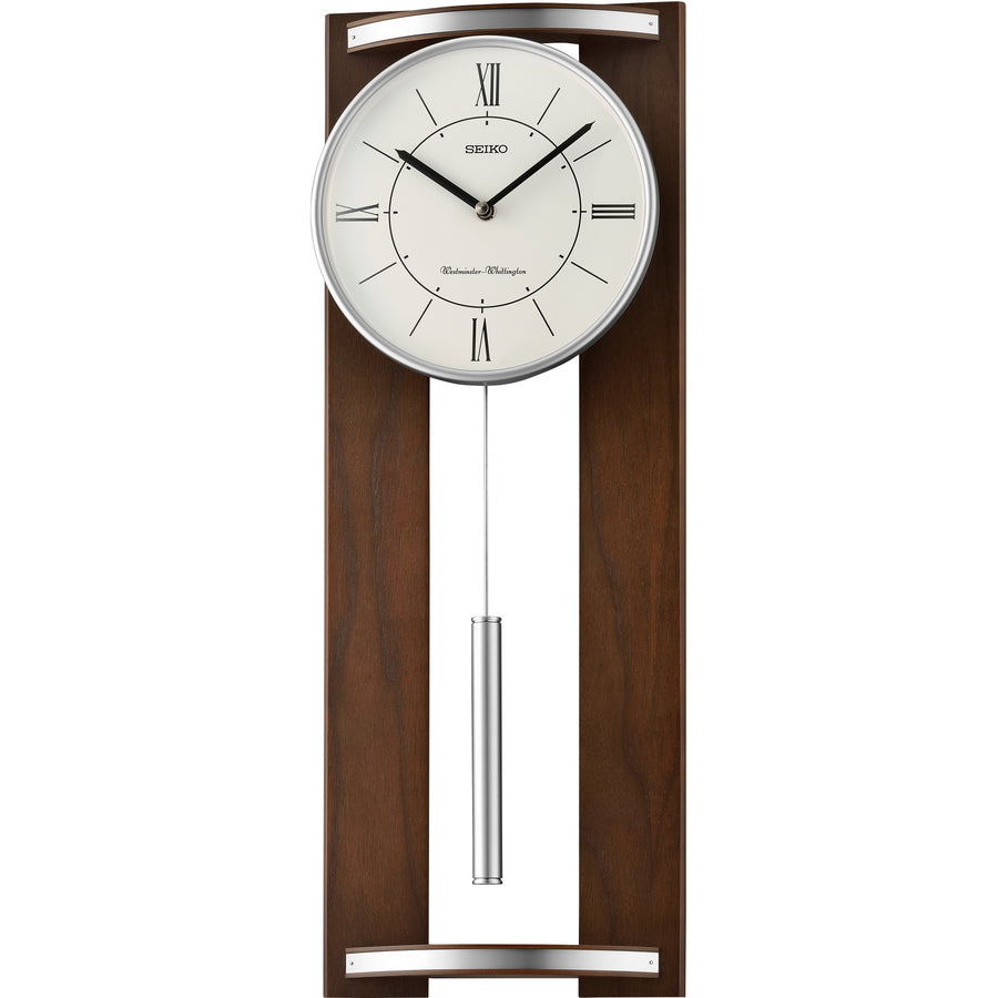 Seiko Cade Pendulum Westminster Chiming Wall Clock Brown 60cm QXH078-Z 1