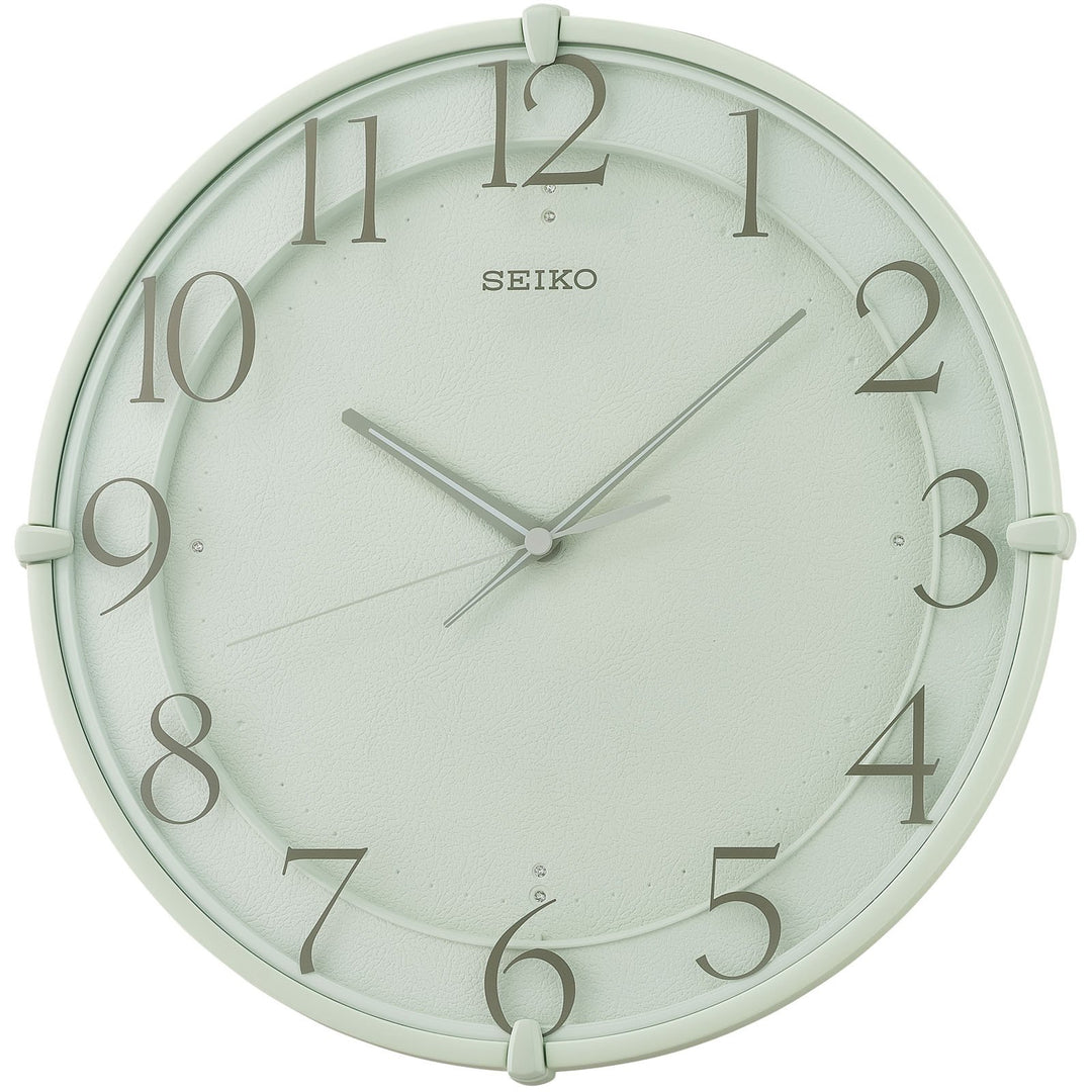 Seiko Cade Soda Green Leather Pattern Wall Clock 31cm QXA778-M 1