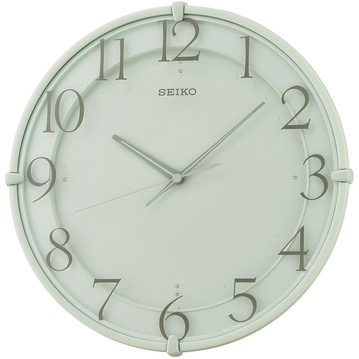 Seiko Cade Soda Green Leather Pattern Wall Clock 31cm QXA778-M 1