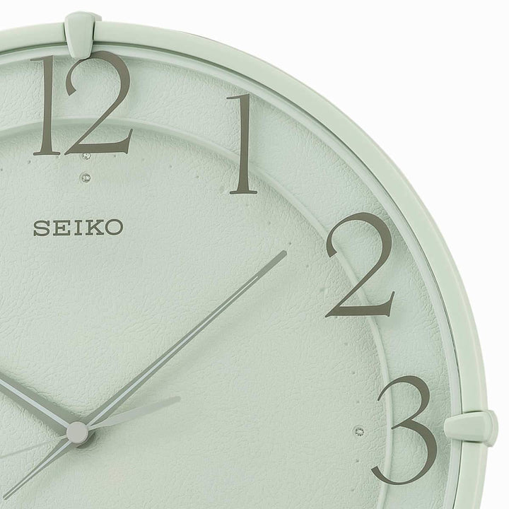 Seiko Cade Soda Green Leather Pattern Wall Clock 31cm QXA778-M 2