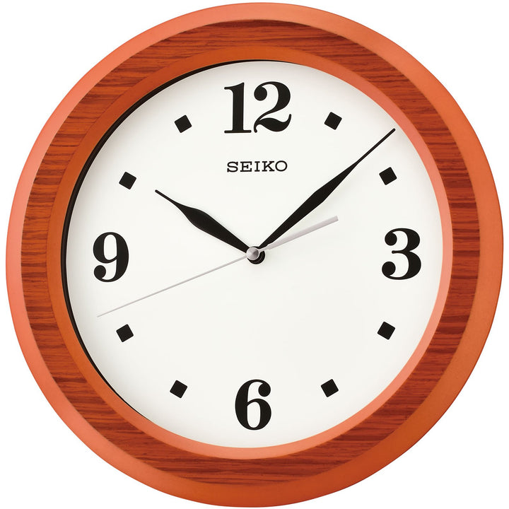 Seiko Caleb Wooden Wall Clock Orange Wood 30cm QXA772-E 1