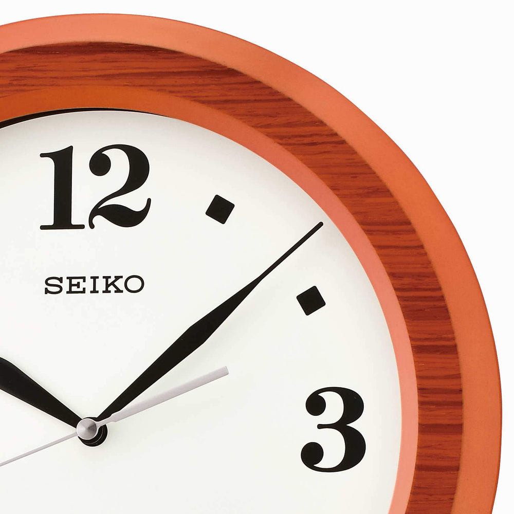 Seiko Caleb Wooden Wall Clock Orange Wood 30cm QXA772-E 2