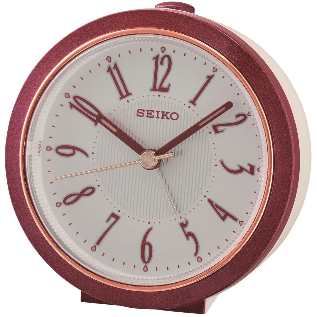 Seiko Clara Round Alarm Clock Red 9cm QHE180-R 1