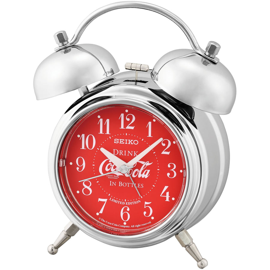 Seiko Coca Cola Limited Edition Bell Alarm Clock Silver Red 19cm QHK906-S 1
