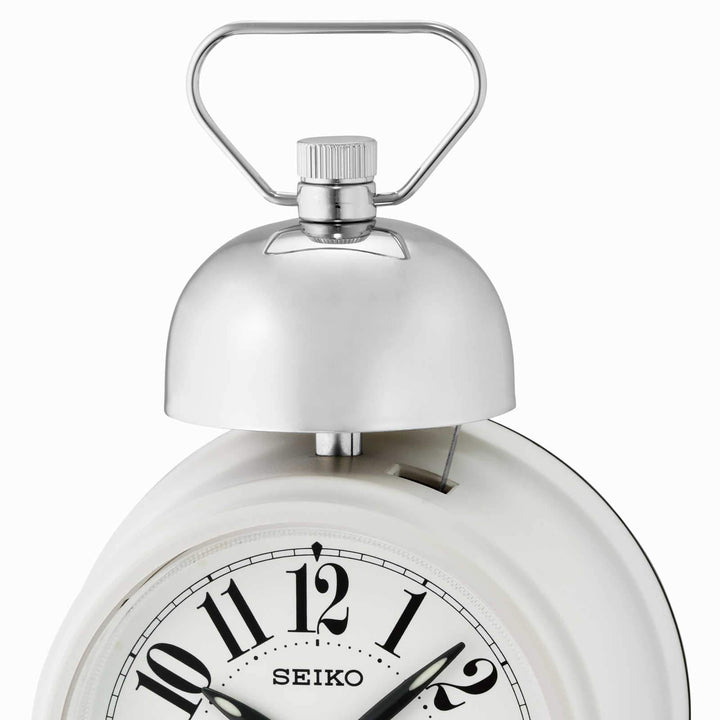 Seiko Dalton Single Bell Alarm Clock Light Grey 17cm QHK055-N 2