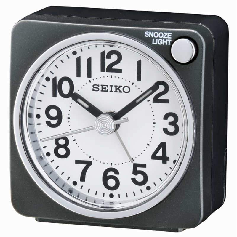 Seiko Davis Bedside Alarm Clock Black 6cm QHE118-K 1