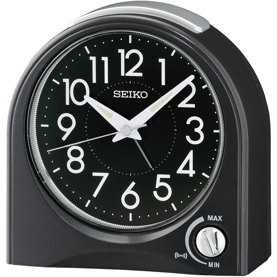 Seiko Dominic Bedside Alarm Clock Black 12cm QHE204-K 1
