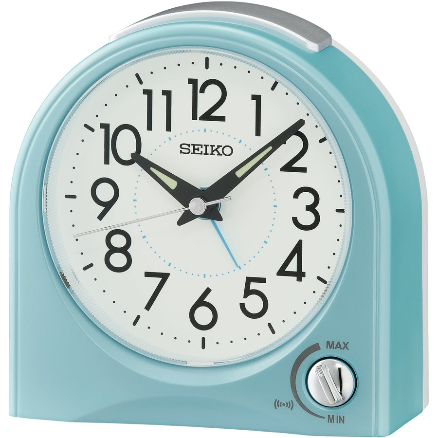 Seiko Dominic Bedside Alarm Clock Blue 12cm QHE204-L 1