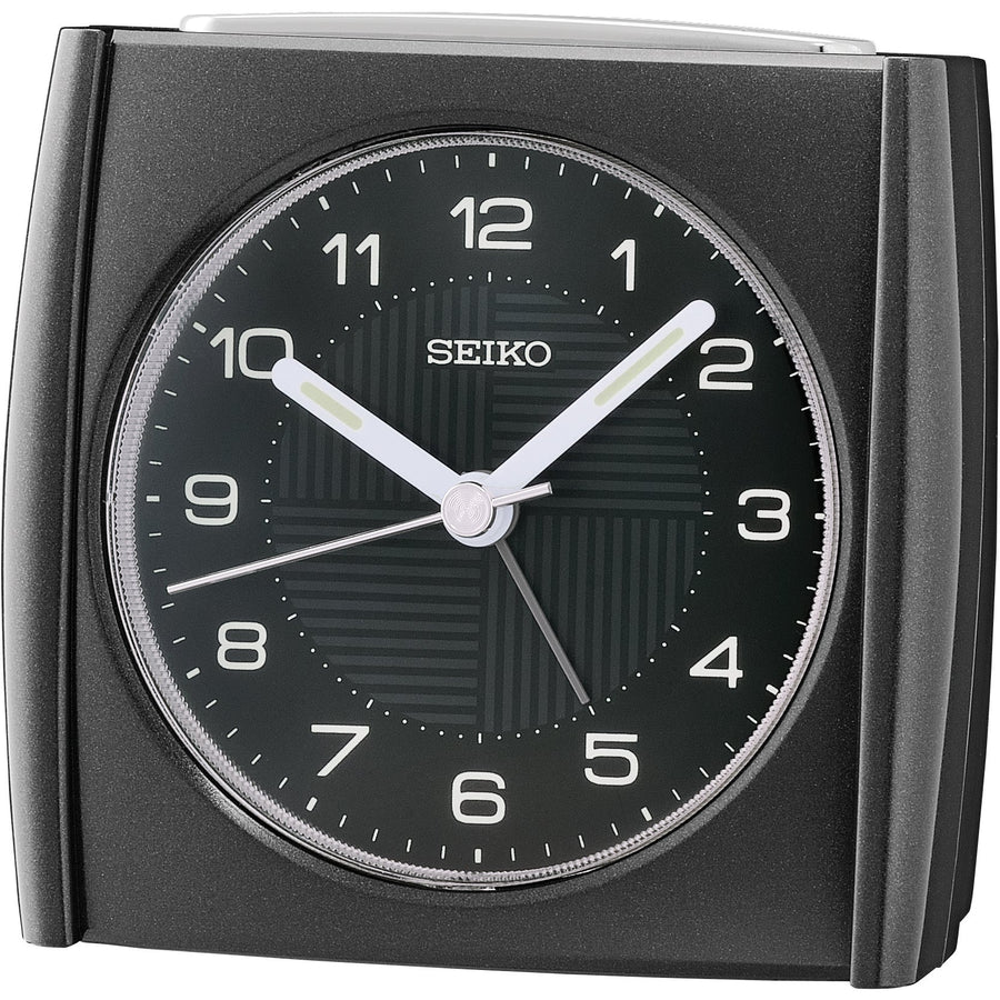 Seiko Eugenie Bedside Alarm Clock Black 9cm QHE205-J 1
