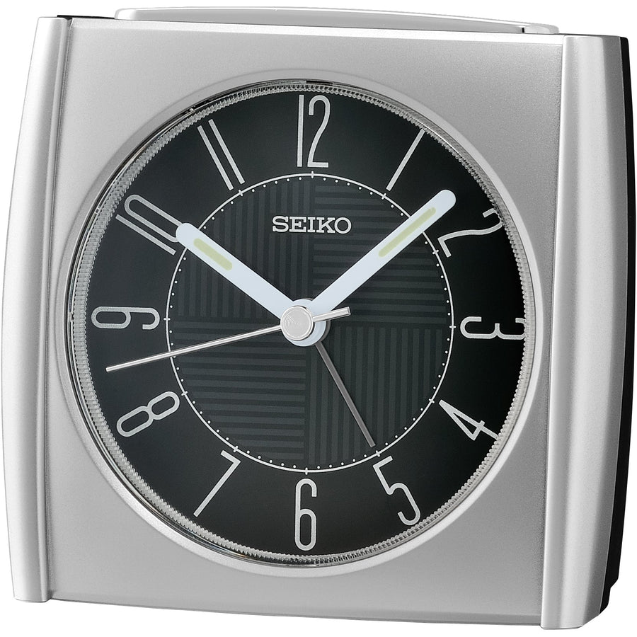 Seiko Eugenie Bedside Alarm Clock Silver 9cm QHE205-S 1
