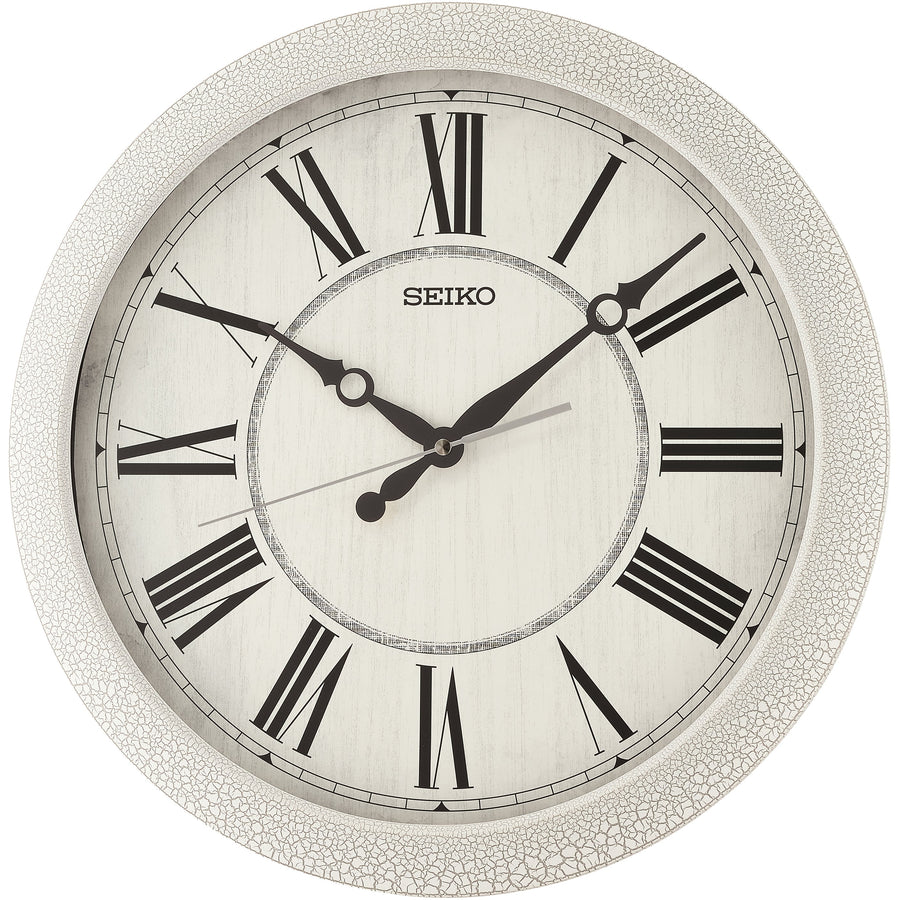 Seiko Forster Leather Pattern Wall Clock Roman White 41cm QXA815-W 1