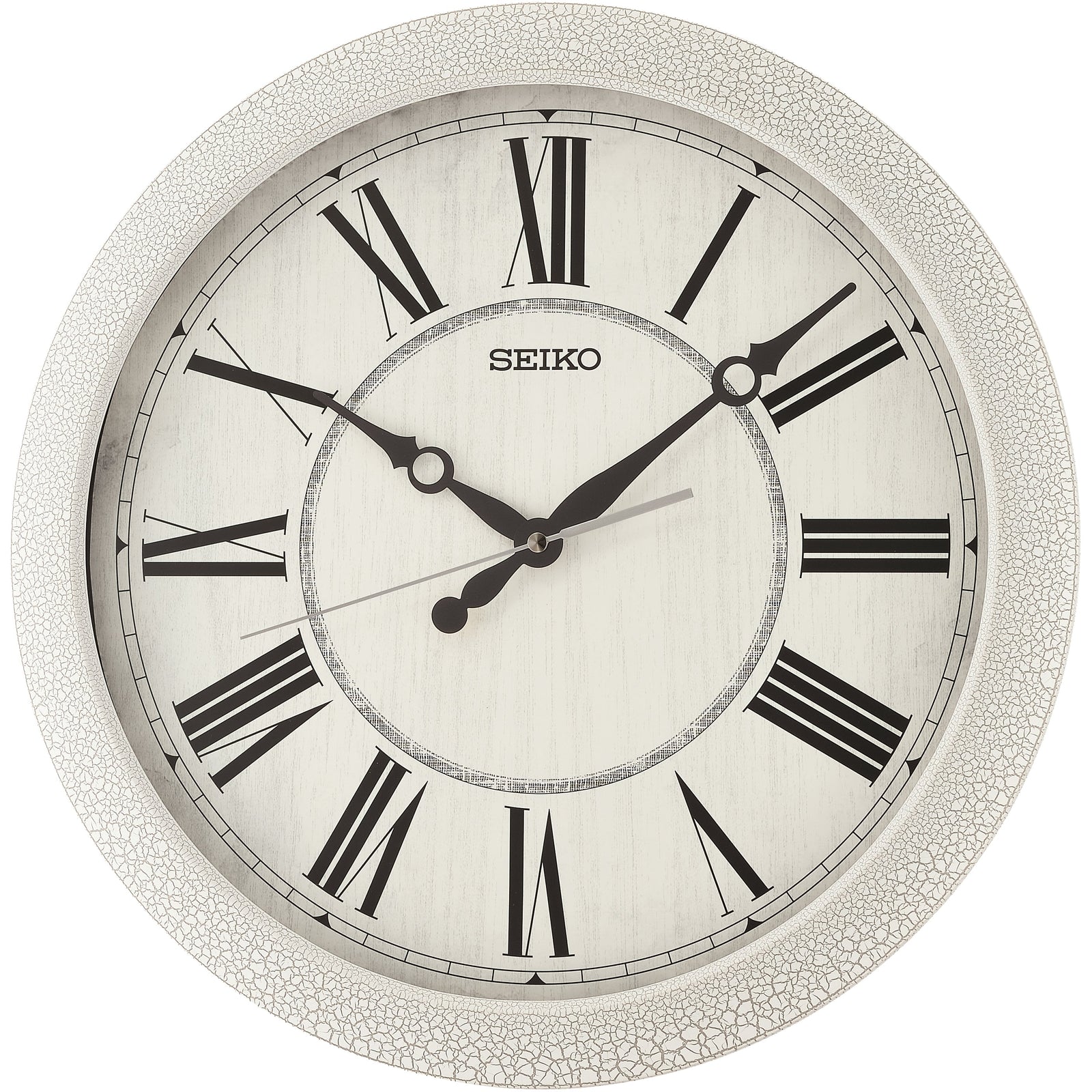 Seiko Forster Leather Pattern Wall Clock Roman White 41cm QXA815-W 1