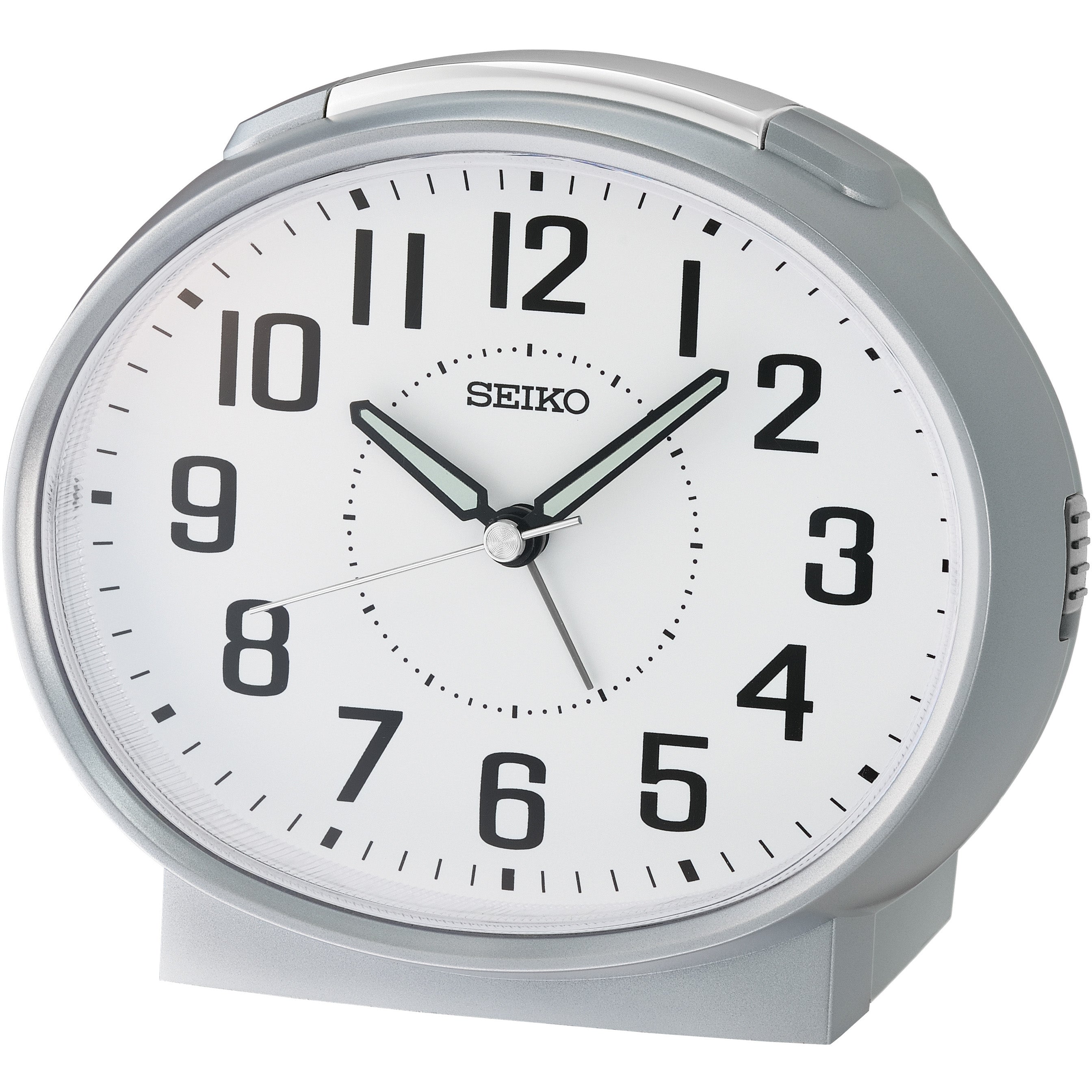 Buy Seiko Fynn Bedside Alarm Clock Silver 13cm Online – Oh