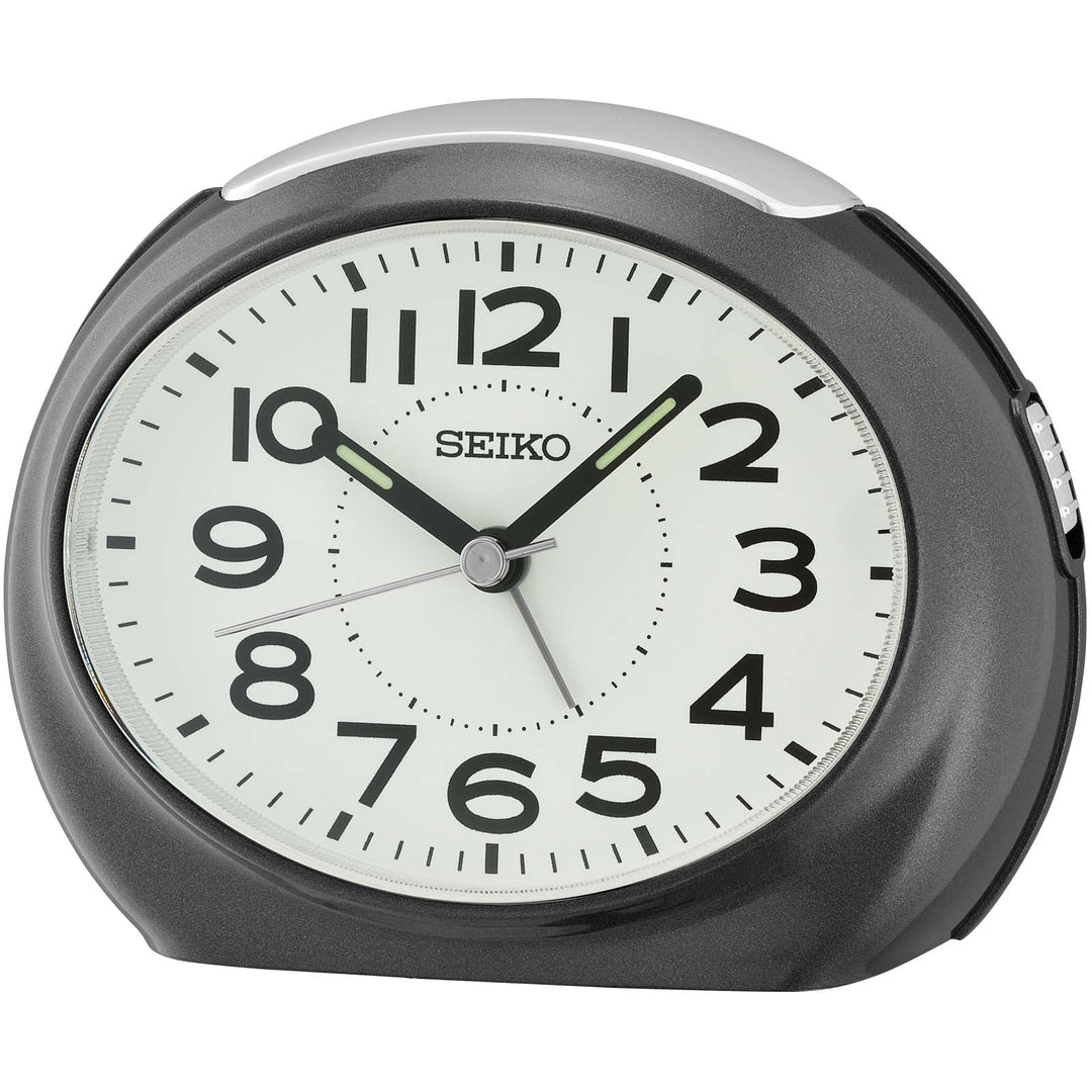 Seiko Gilbert Bedside Table Alarm Clock Dark Grey 12cm QHE193-K 1