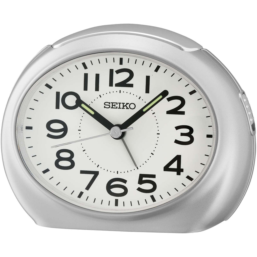 Seiko Gilbert Bedside Table Alarm Clock Silver 12cm QHE193-S 1