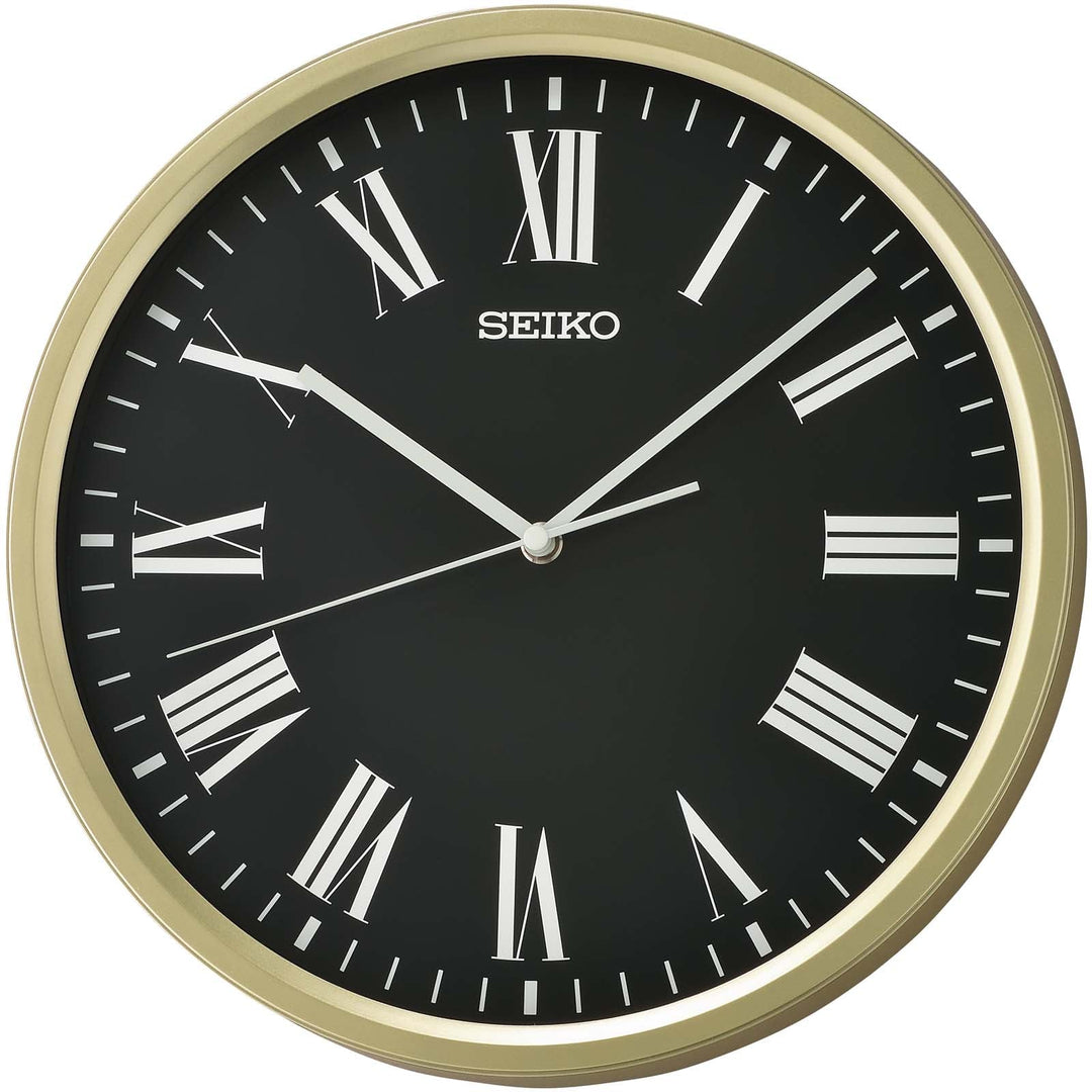 Seiko Gilder Wall Clock Gold Black 31cm QHA009-G 1