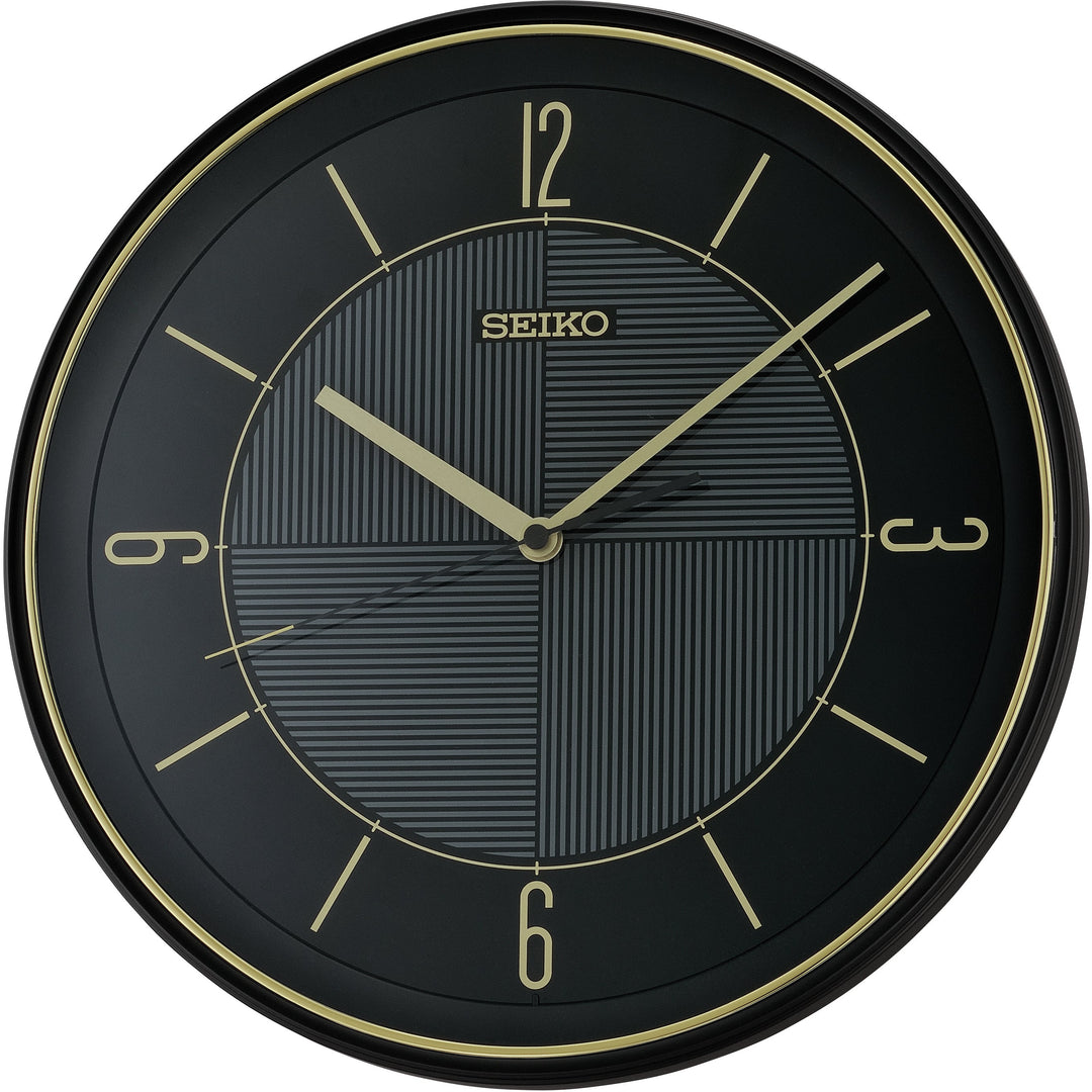 Seiko Gingham Contemporary Wall Clock Black 34cm QXA816-J 1