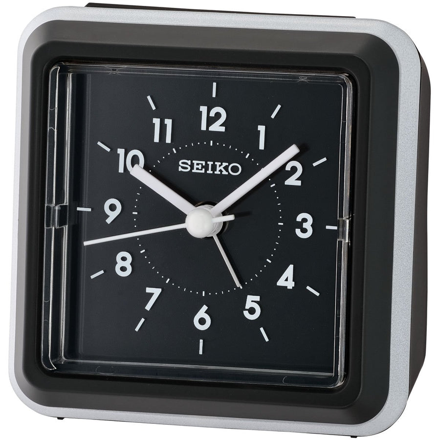 Seiko Griffen Square Alarm Clock Black 9cm QHE182-K 1