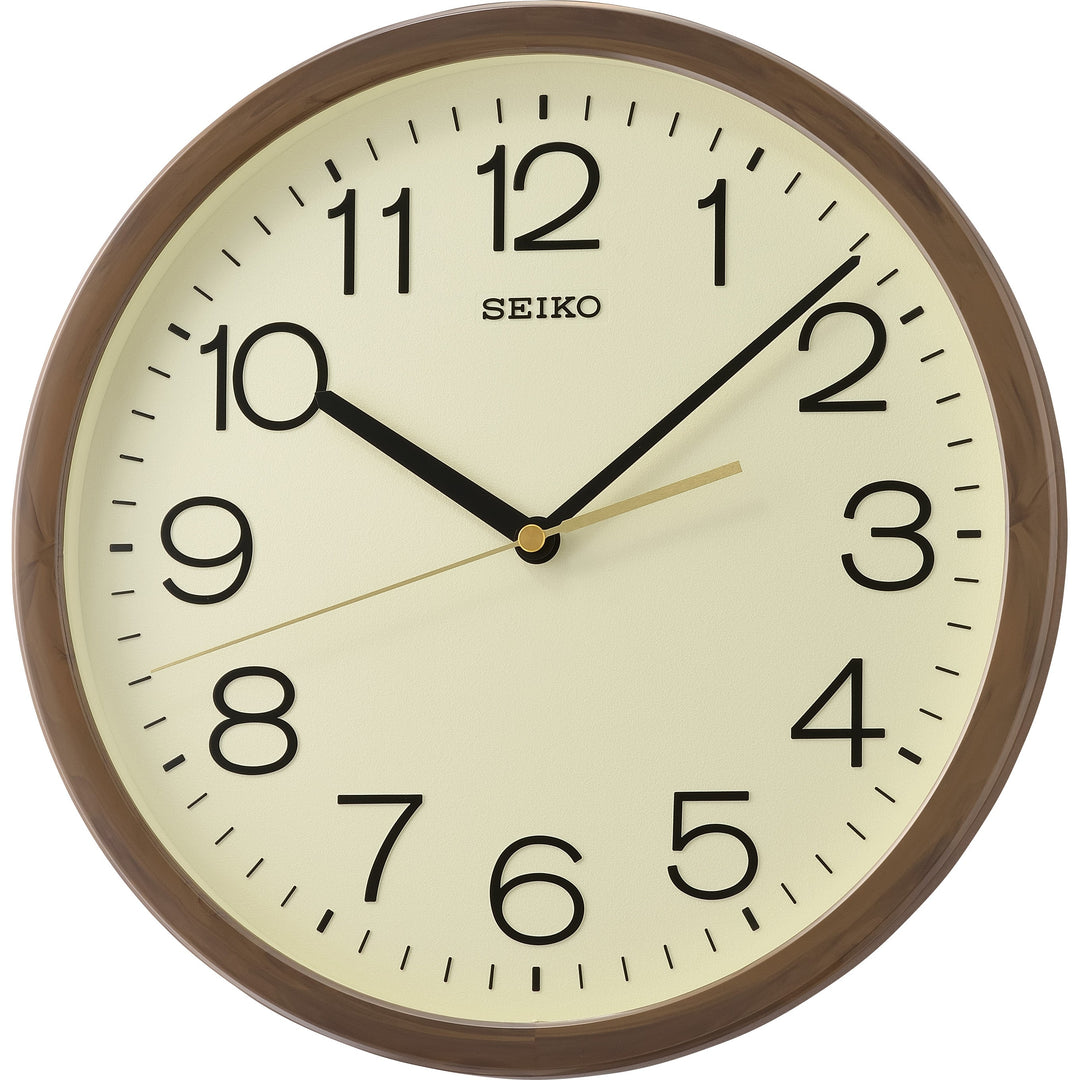 Secco Clock Buy Seiko Harlow Wall Clock Brown Cream Online – Oh Clocks