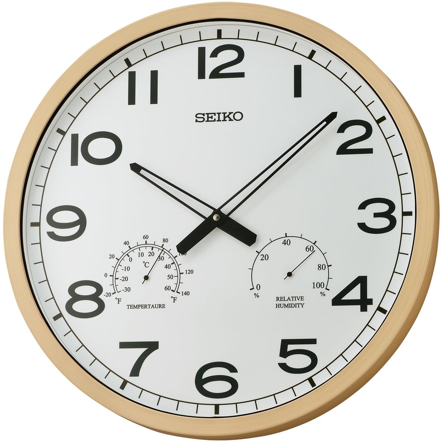 Seiko Idris Temp Hygro Indoor Outdoor Wall Clock 51cm QXA797-B 1