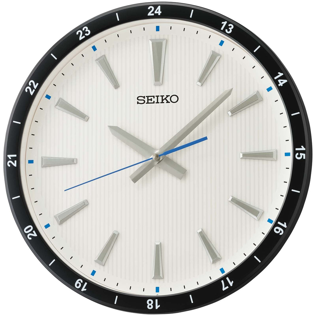 Seiko Jameson 24 Hour Analogue Wall Clock Matt Black White – Oh Clocks