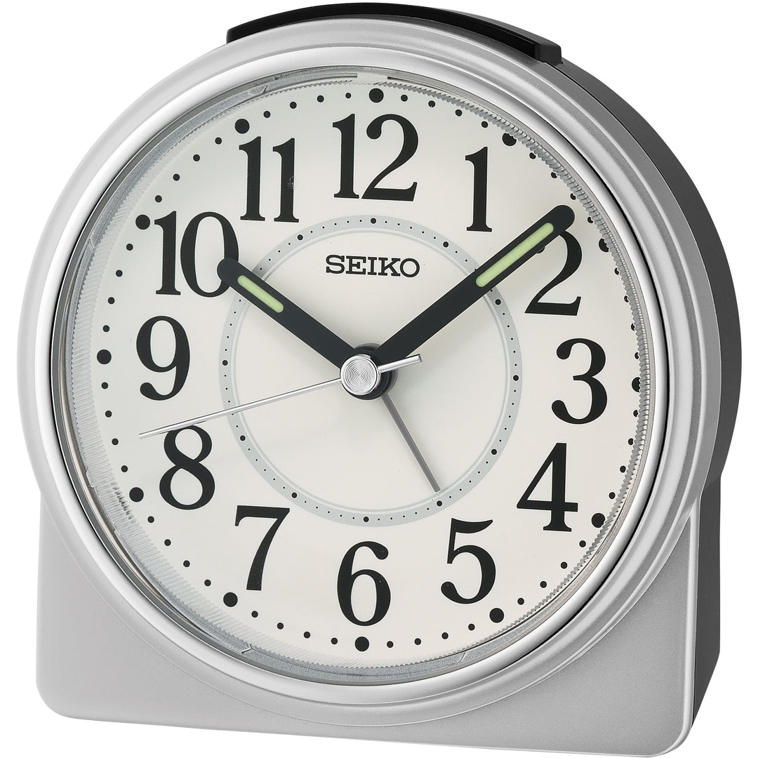 Seiko John Alarm Clock Silver 12cm QHE198-S 1