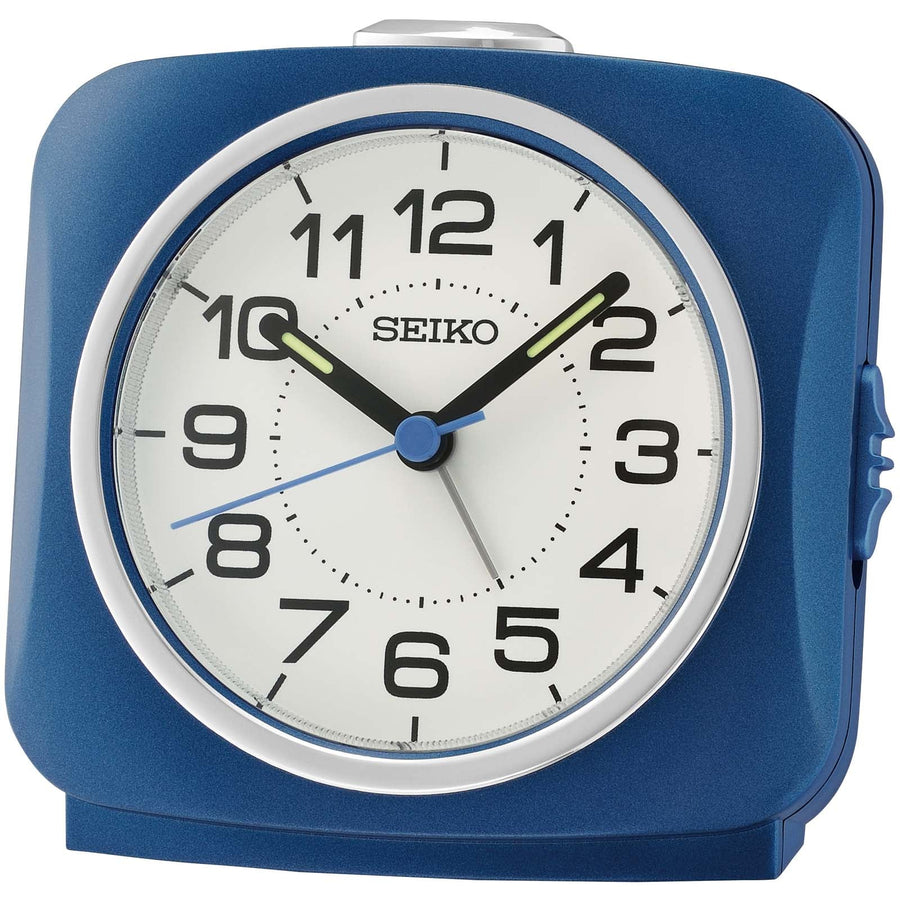 Seiko Leander Bedside Table Alarm Clock Blue 10cm QHE194-L 1
