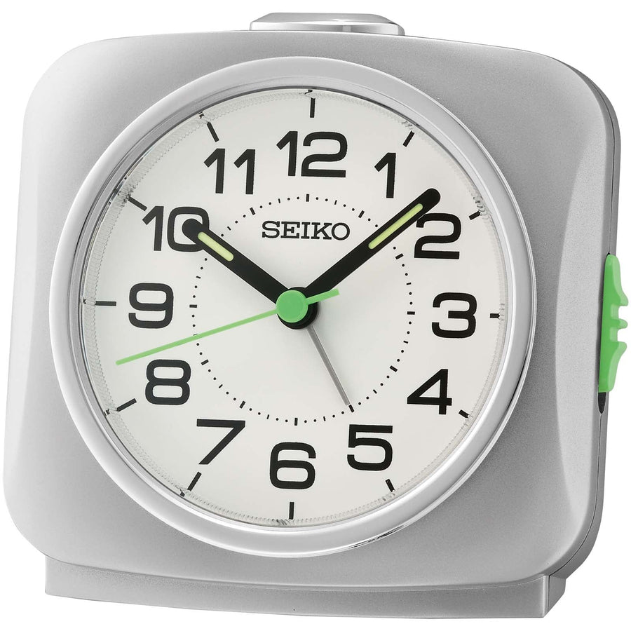 Seiko Leander Bedside Table Alarm Clock Silver 10cm QHE194-S 1