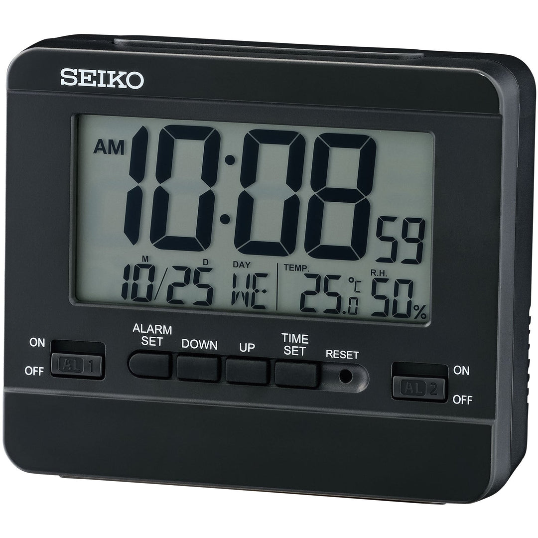 Seiko Liam Multifunction Digital Alarm Clock Black 11cm QHL086-K 1