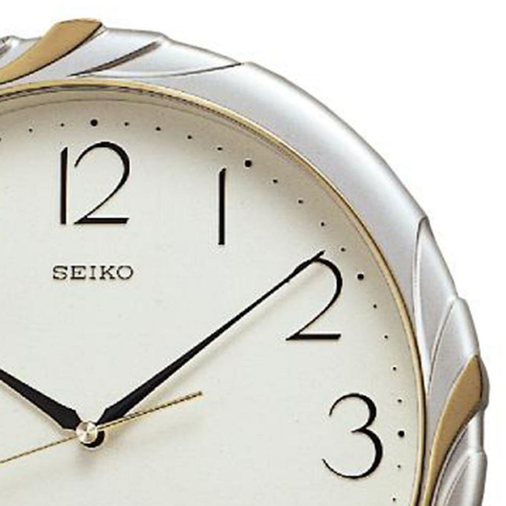 Seiko Mabel Silver and Gold Wall Clock 30cm QXA221-S 2