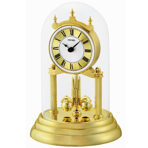 Seiko Madelle Rotating Pendulum Gold Desk Clock 24cm QHN006-G 1