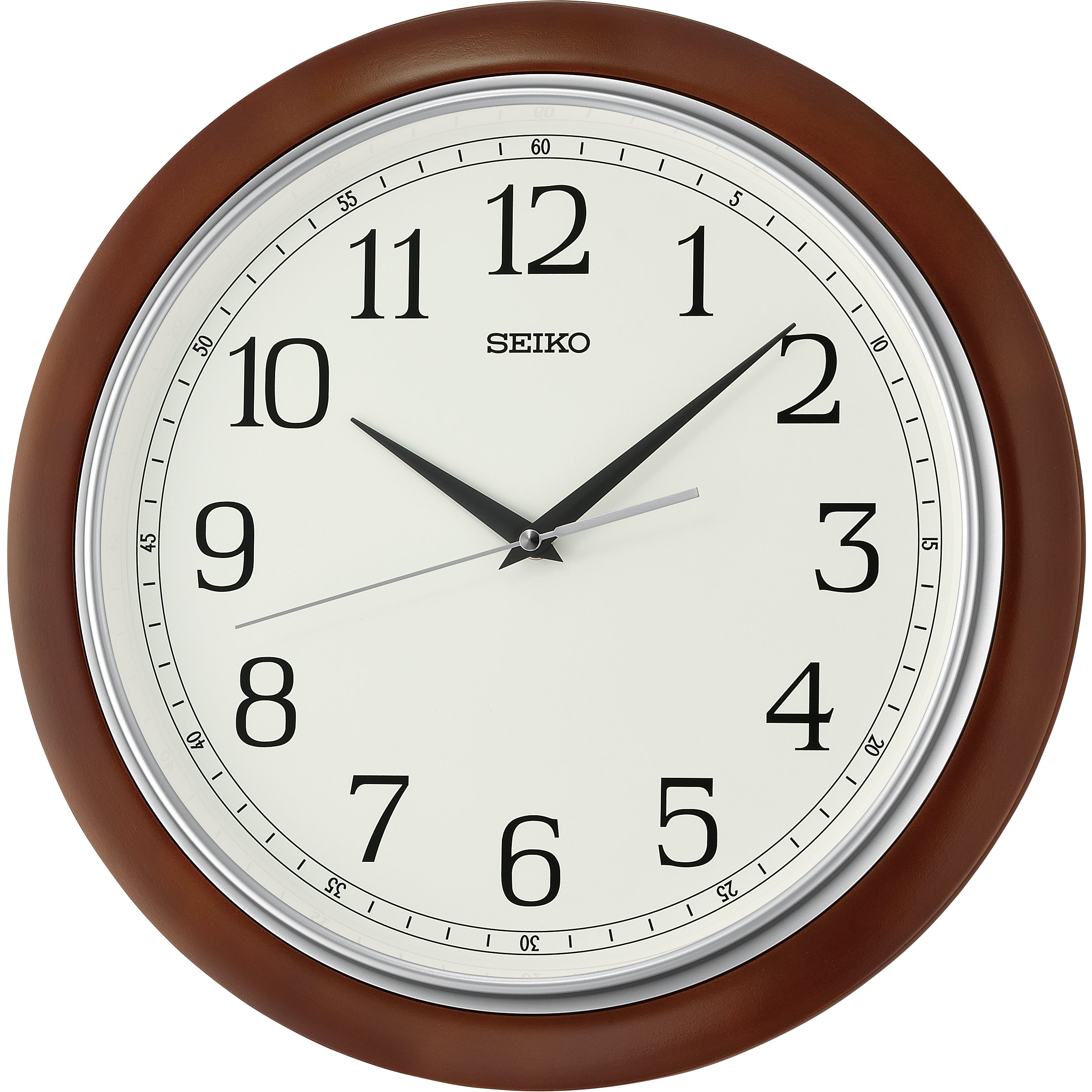 Buy Seiko Maebel Wooden Wall Clock Brown 39cm Online – Oh Clocks