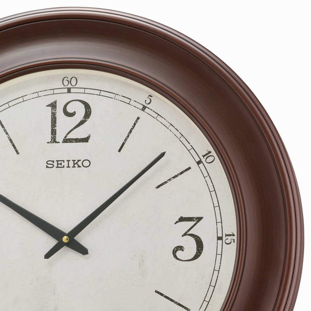Seiko Mara Wall Clock Numbers Dark Brown 57cm QXA773-B 2