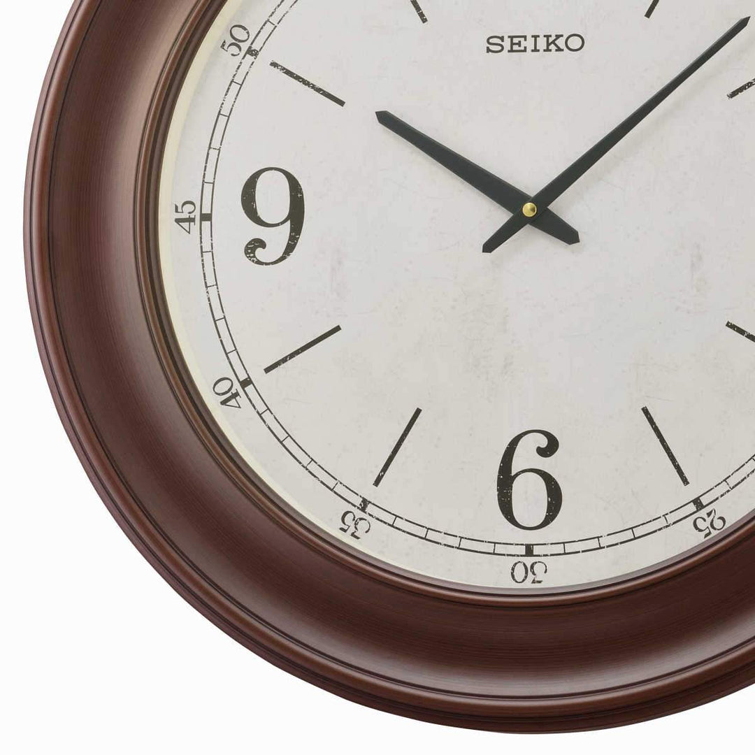 Seiko Mara Wall Clock Numbers Dark Brown 57cm QXA773-B 3