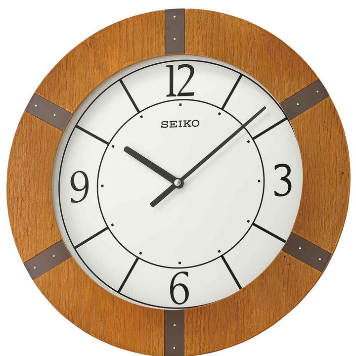 Seiko Mason Wooden Pendulum Wall Clock Light Brown 55cm QXC241-A 2