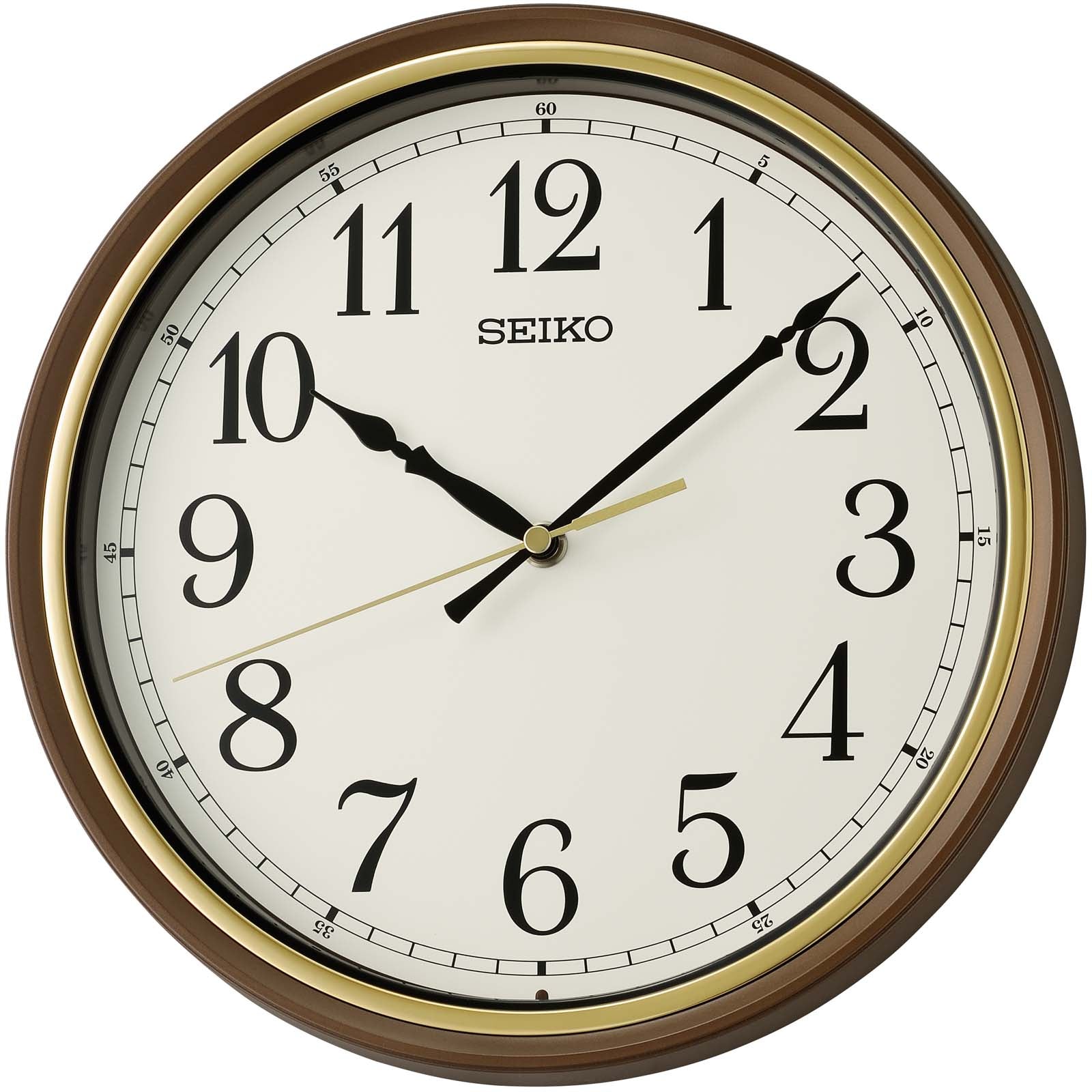 Buy Seiko Nicholas Wall Clock Brown 28cm Online Oh Clocks