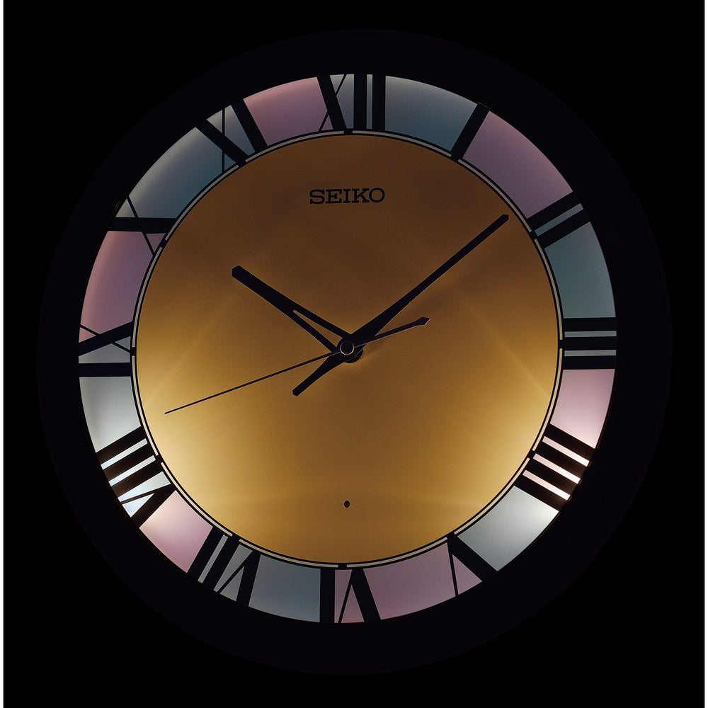 Seiko Oliver LED Light Wall Clock Black 33cm QHA010-K 2