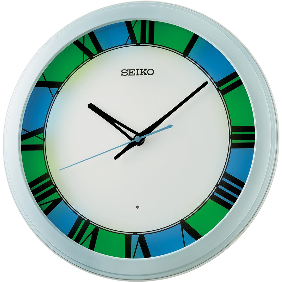 Seiko Oliver LED Light Wall Clock Blue 33cm QHA010-L 1
